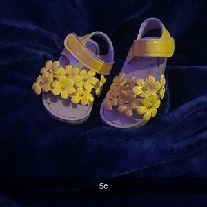 Yellow Floral Kids Sandals